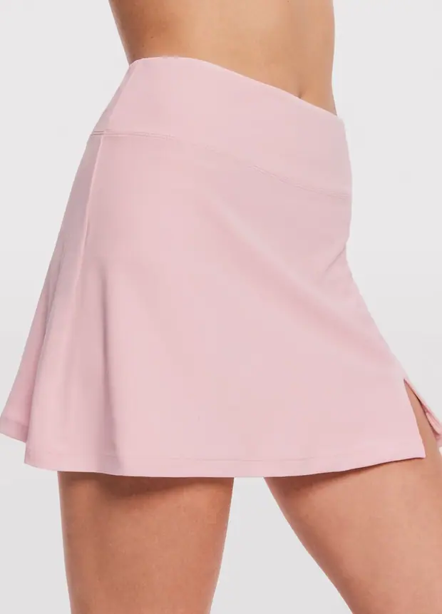 A-line Mini Skirt in Ballet Pink, front view
