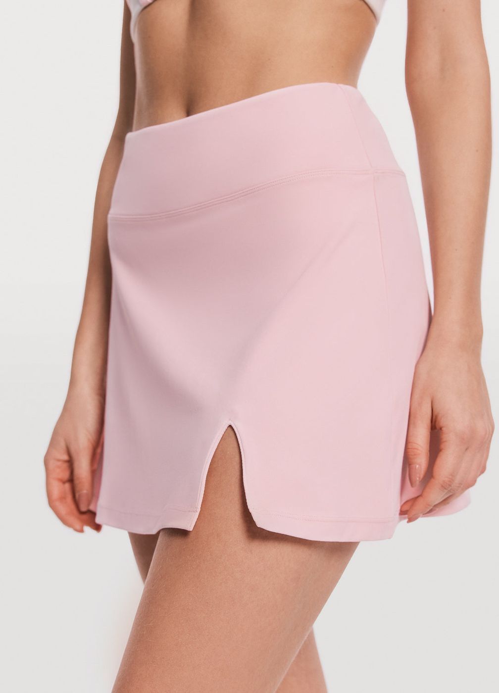 A-line Mini Skirt in Ballet Pink, detail