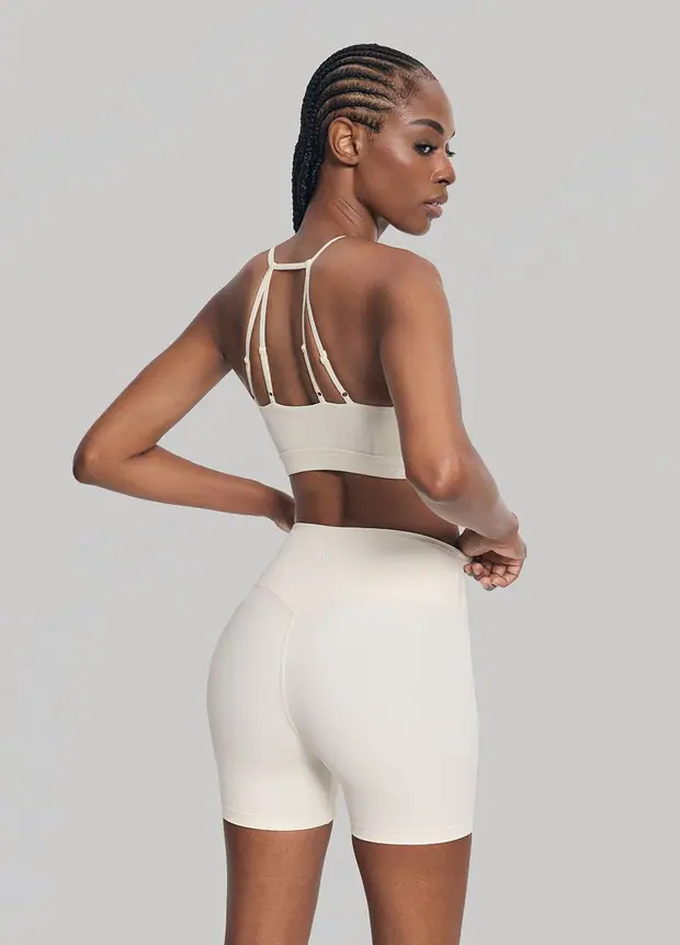 Airy Active Strap Top in Ivory, front view
