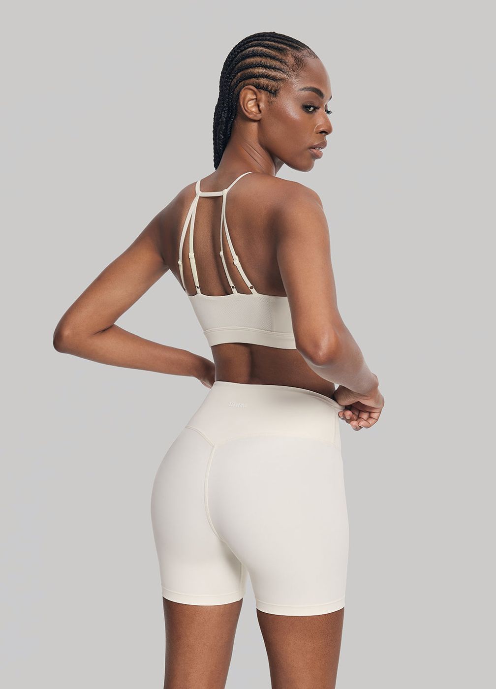 Airy Active Strap Top in Ivory, front view