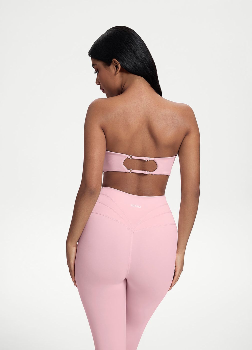 Back-clasp Bandeau Top in Ballet Pink, detail