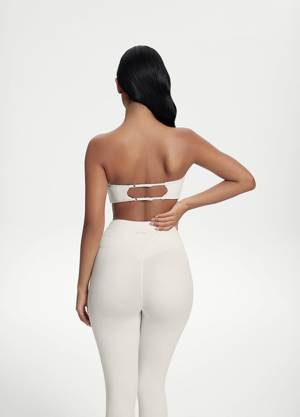 Back-clasp Bandeau Top in White, detail