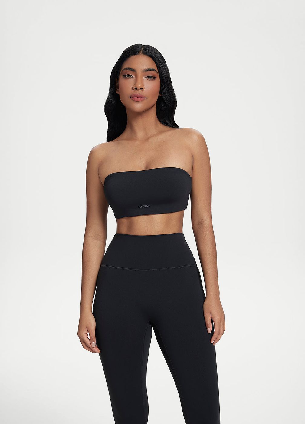 Back-clasp Bandeau Top in Black, front view
