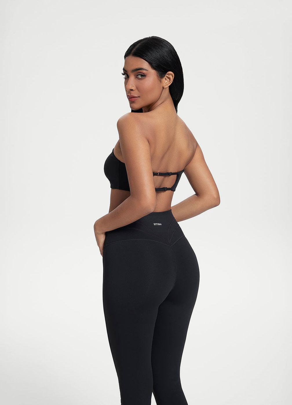 Back-clasp Bandeau Top in Black, second view