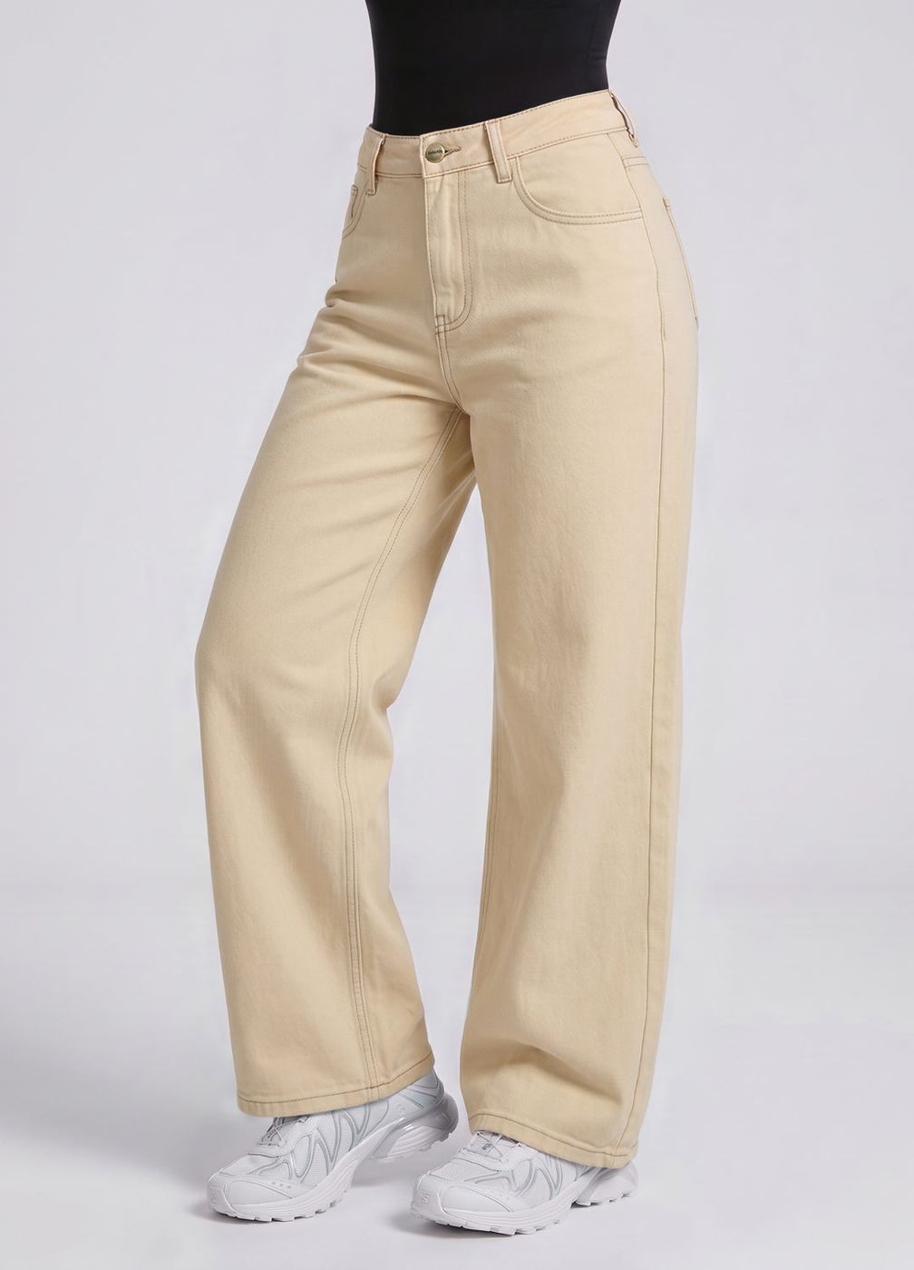 Baggy Jeans in Ivory, detail