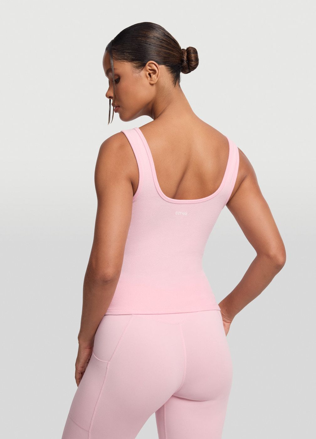 Button Front Tank Top in Ballet Pink, detail