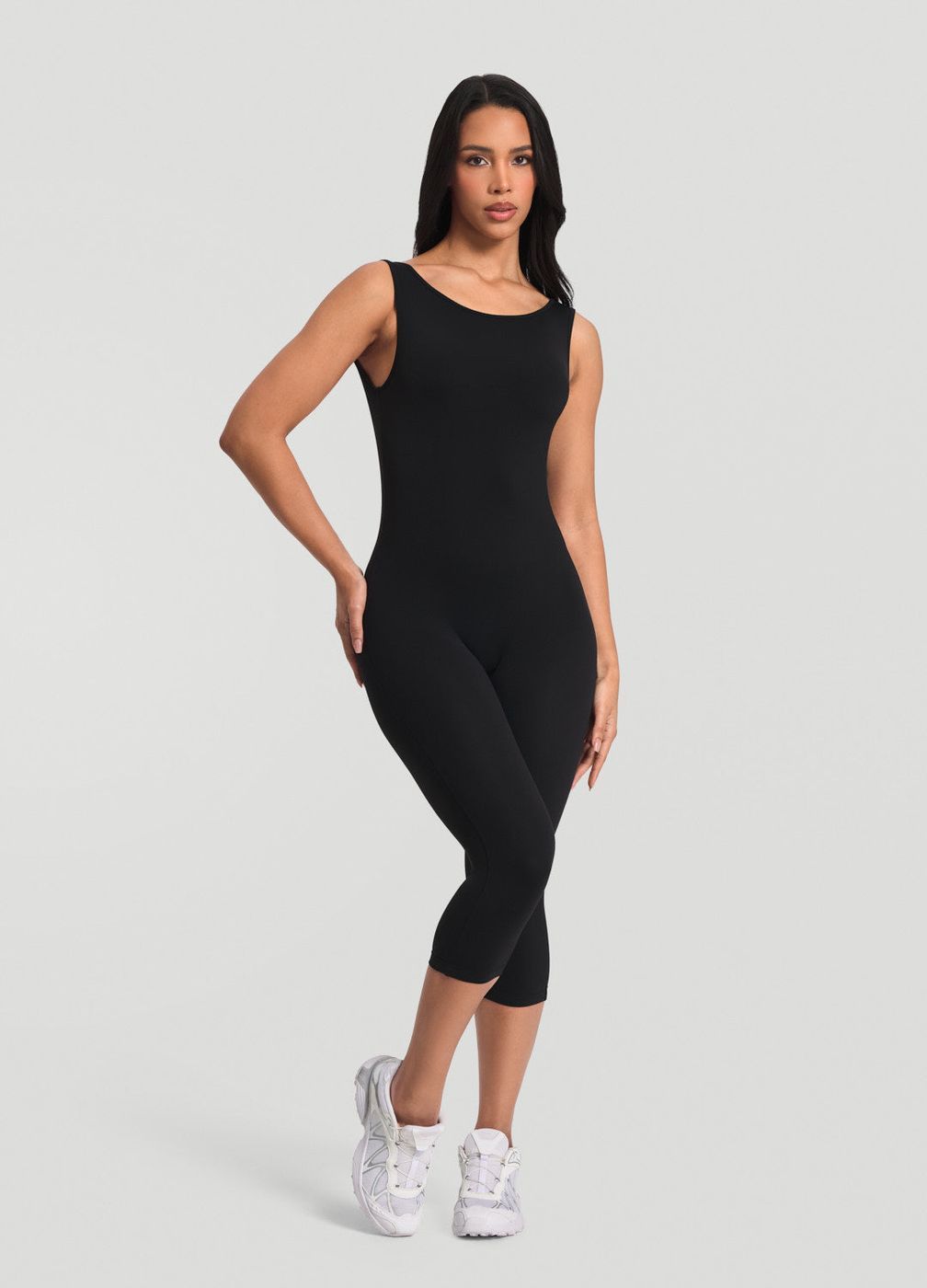 Capri Jumpsuit in Black, second view