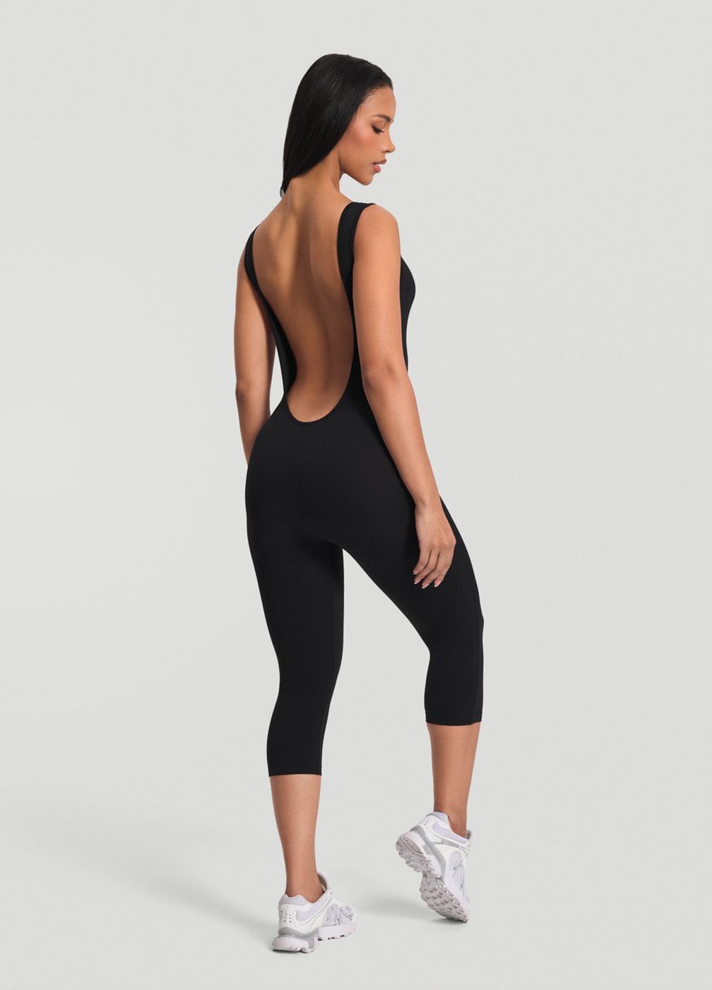 Capri Jumpsuit in Black, detail