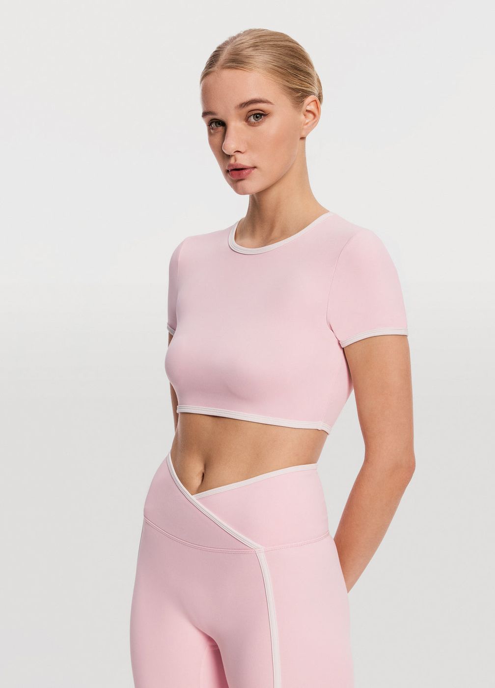Casual Cropped T-shirt in Ballet Pink, second view