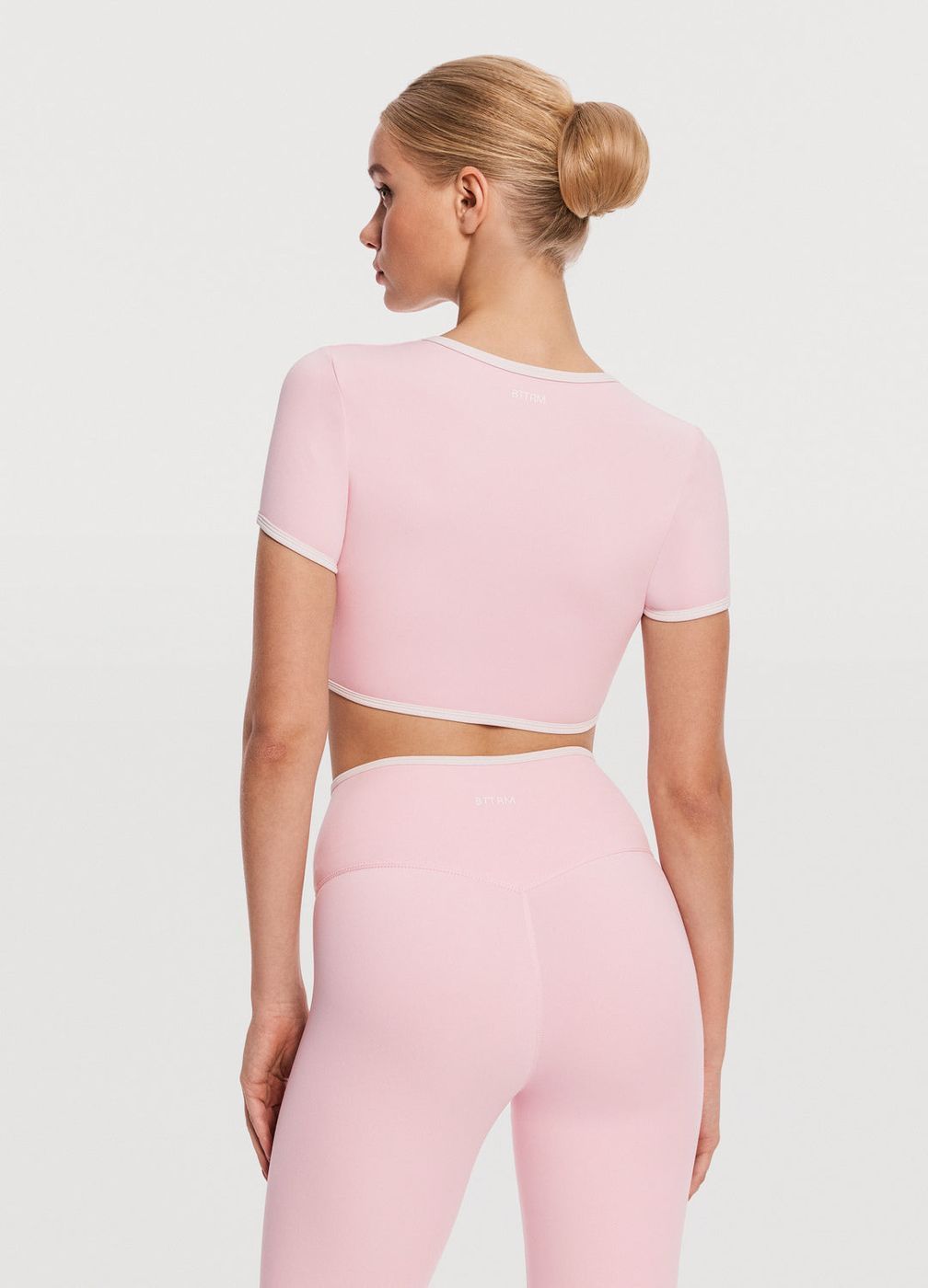 Casual Cropped T-shirt in Ballet Pink, detail