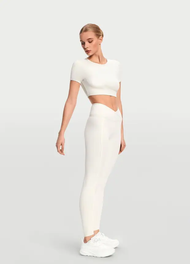 Casual Cropped T-shirt in White, second view
