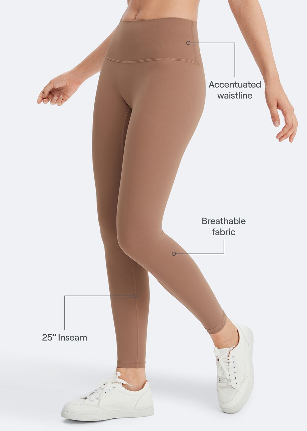 Casual Fit Leggings in Sand, front view