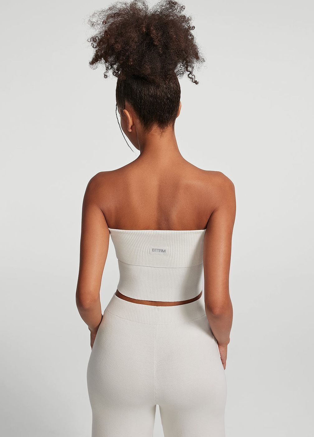 Chunky Knit Crop Top in White, detail