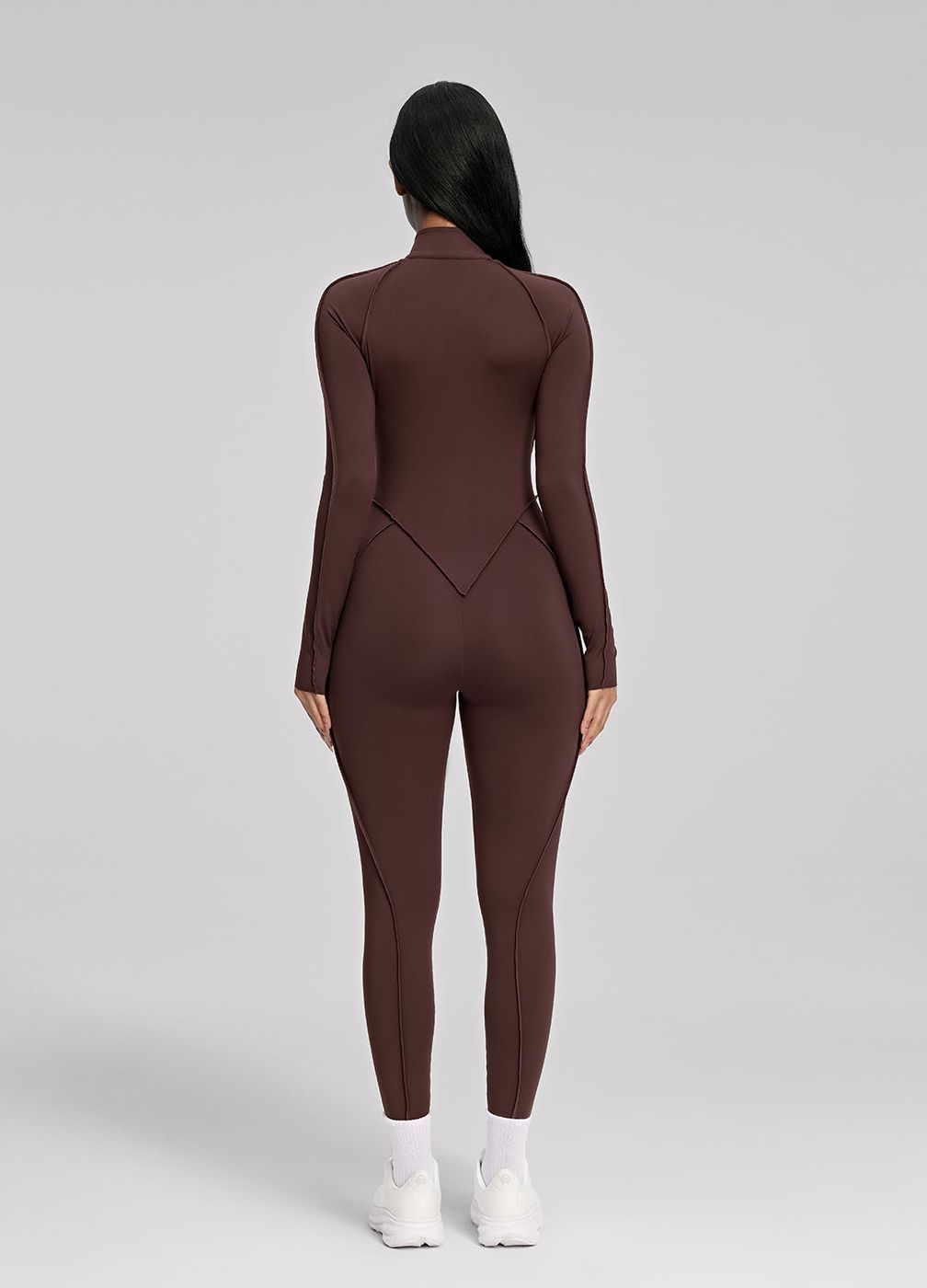 Closed-back Catsuit in Chocolate, detail