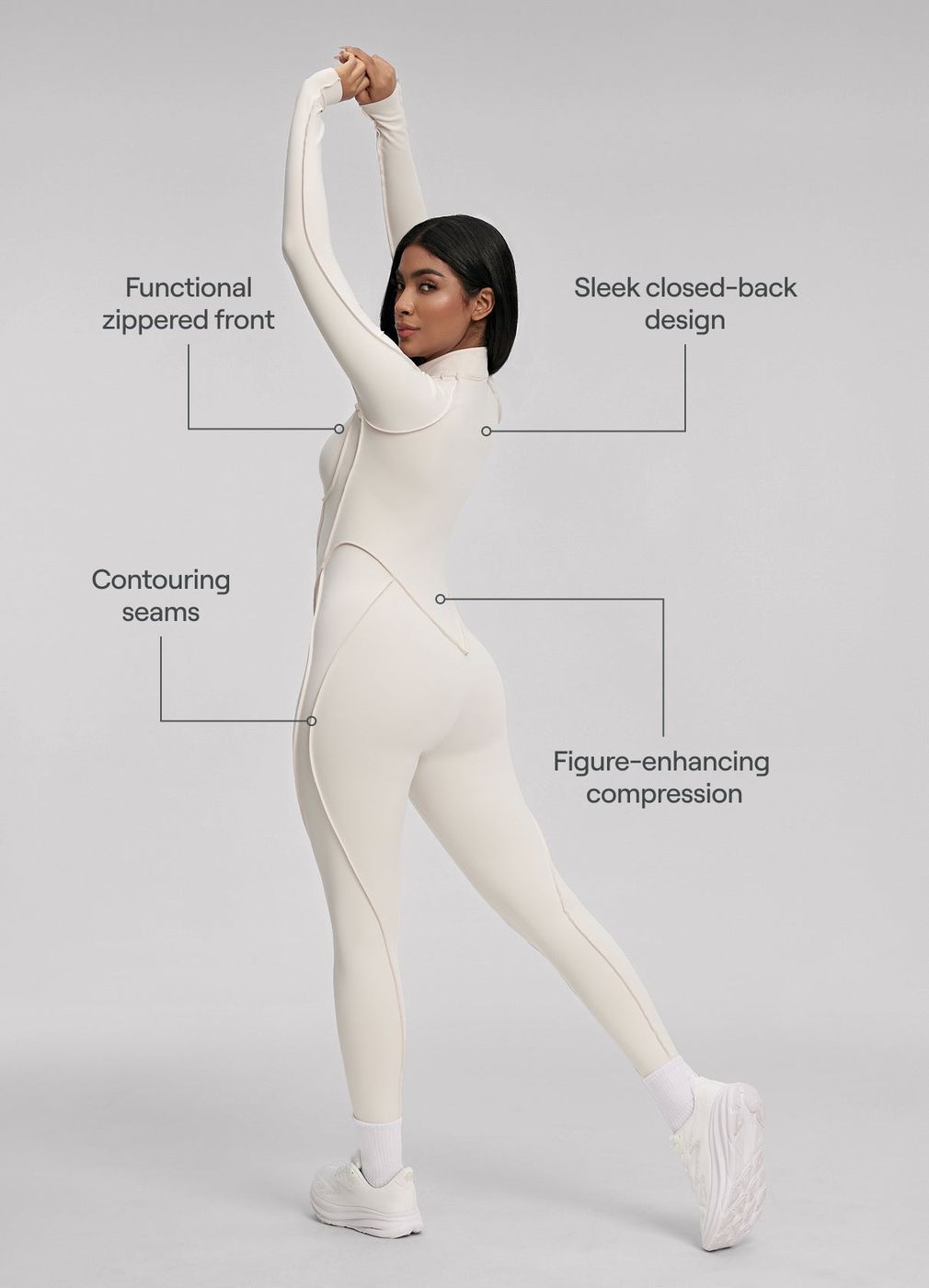 Closed-back Catsuit in Ivory, second view
