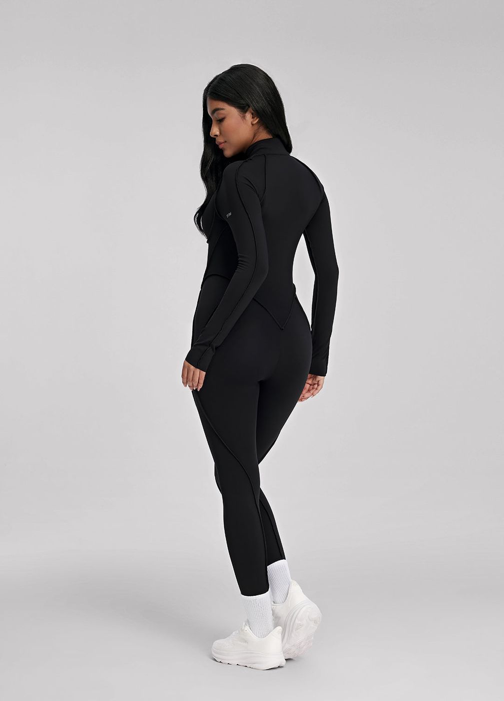 Closed-back Catsuit in Black, detail