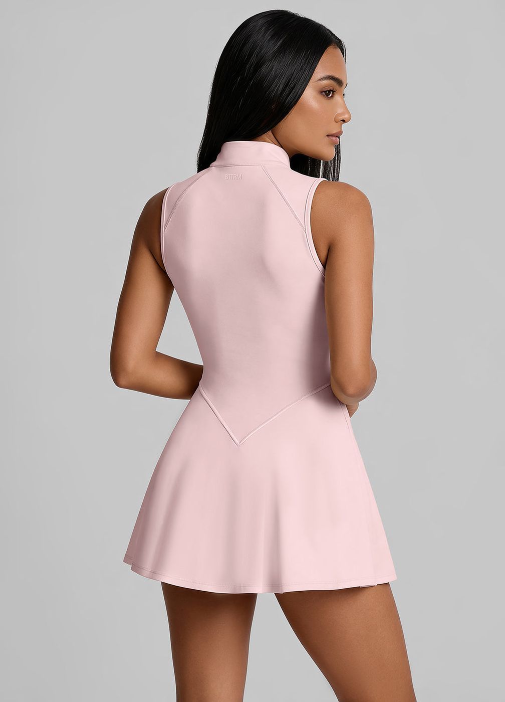 Closed-back Contour Mini Dress in Ballet Pink, second view