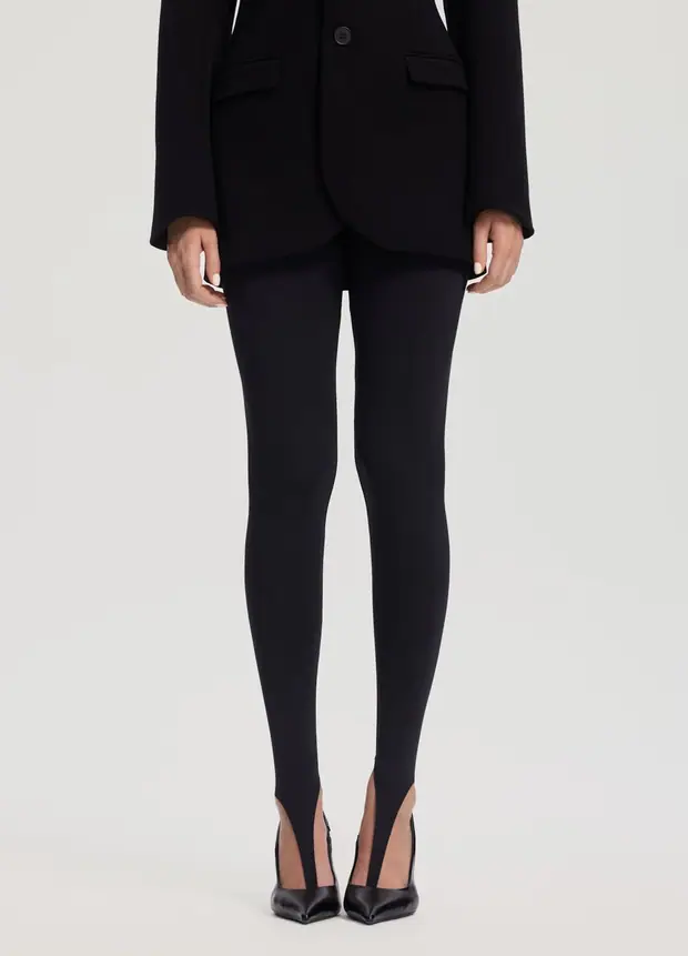 Contour Stirrup Leggings in Black, front view