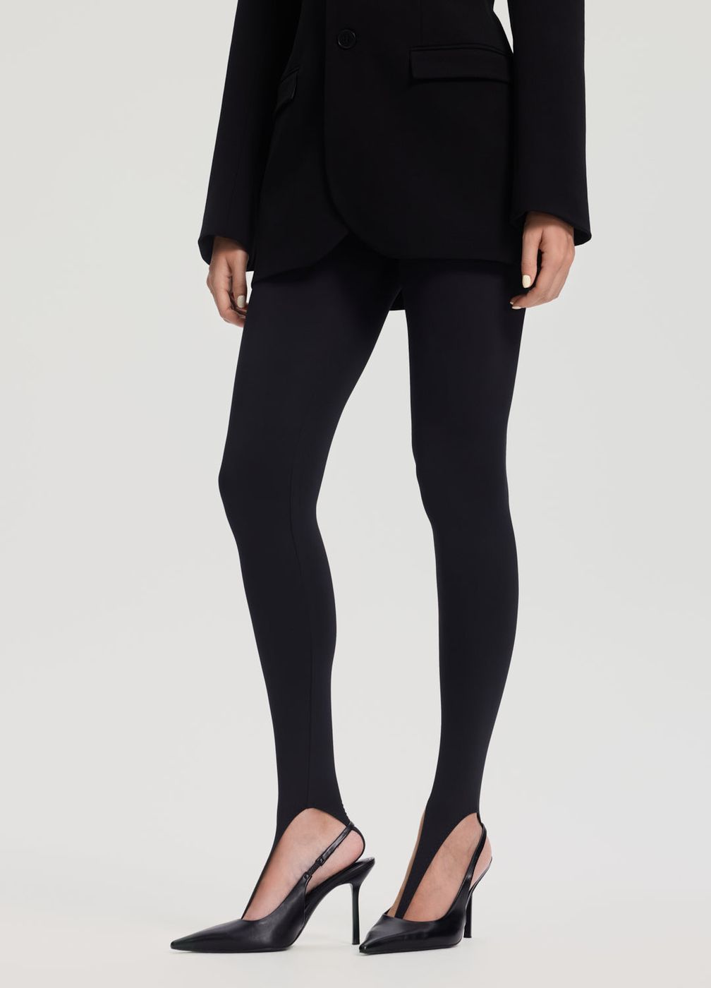 Contour Stirrup Leggings in Black, second view