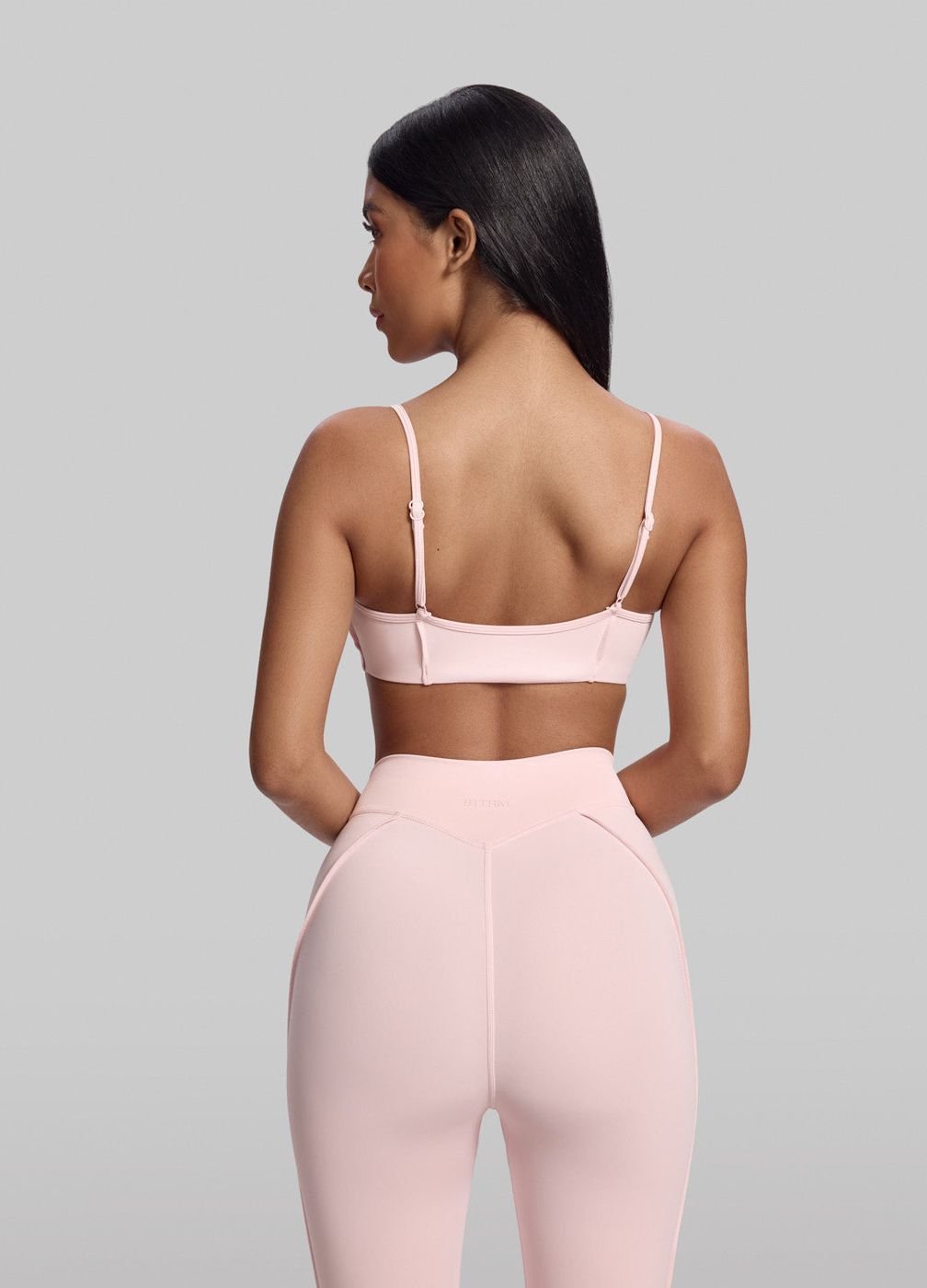 Contour Stitch Bralette in Ballet Pink, detail