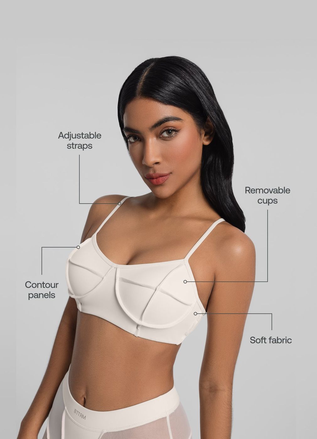 Contour Stitch Bralette in Ivory, second view