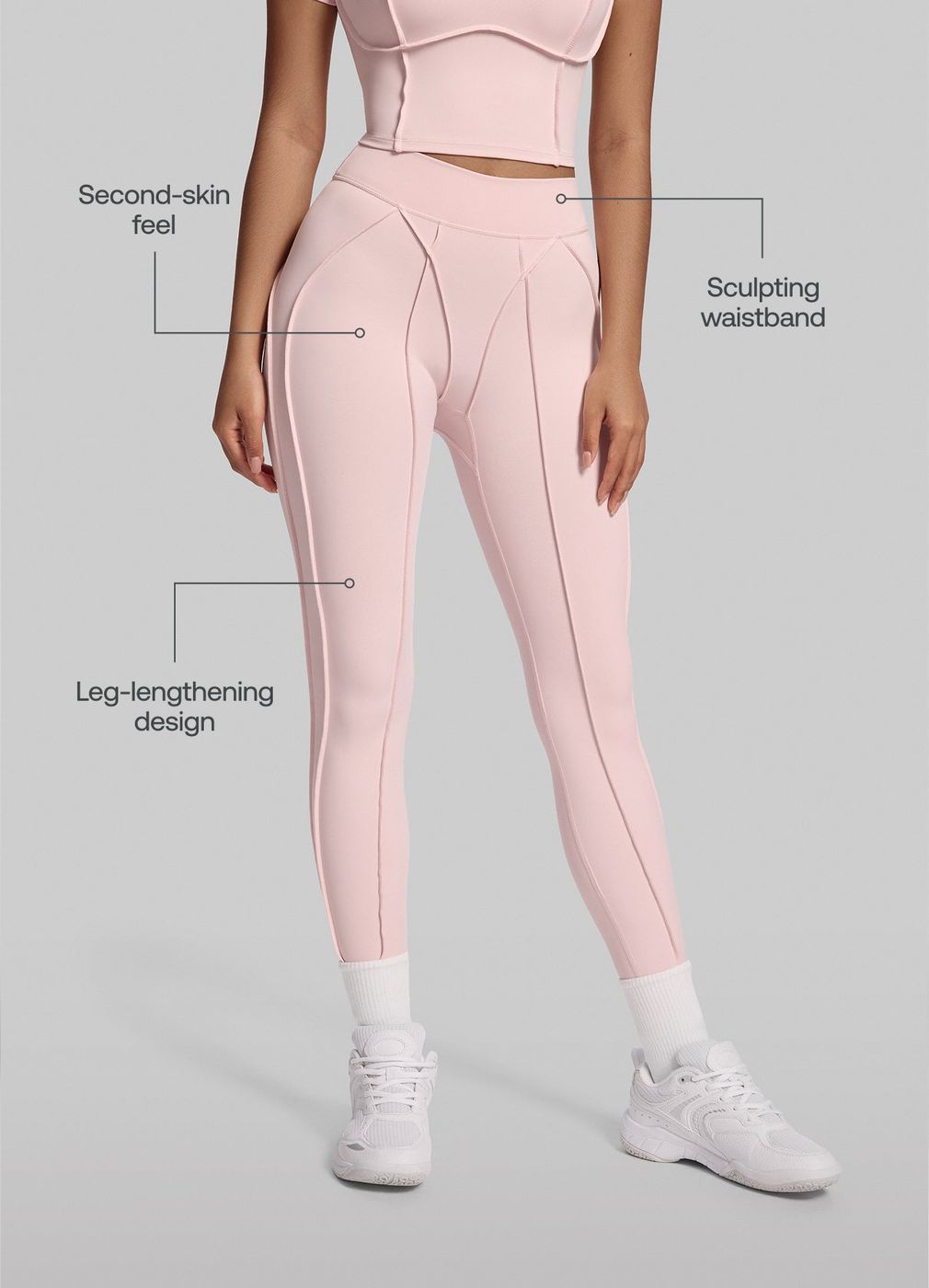 Contour Stitch Leggings in Ballet Pink, second view