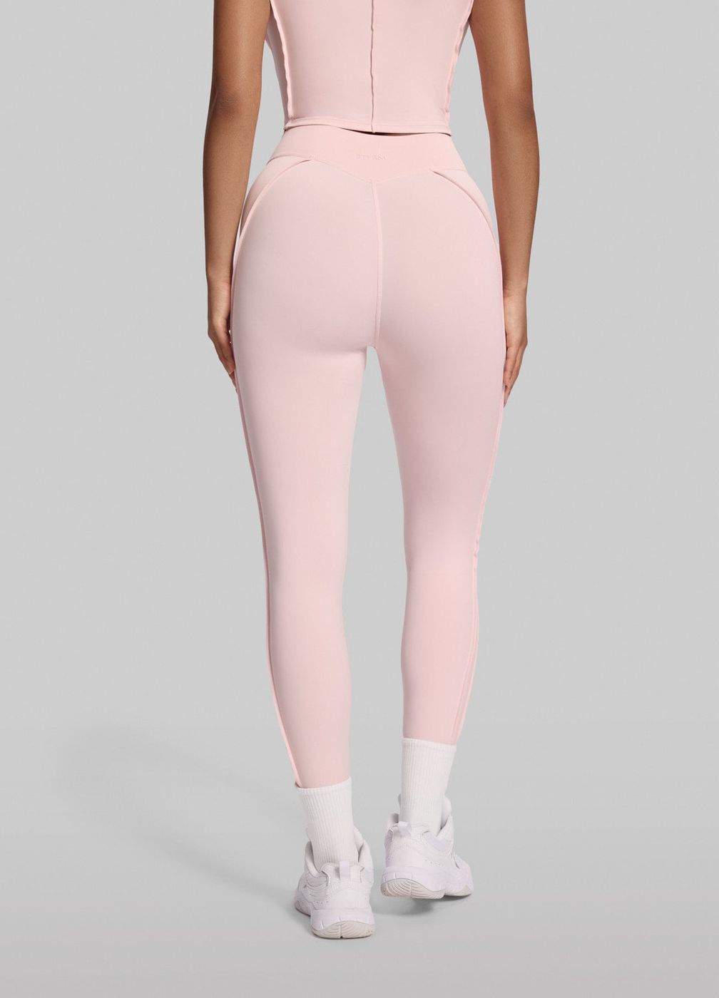 Contour Stitch Leggings in Ballet Pink, detail