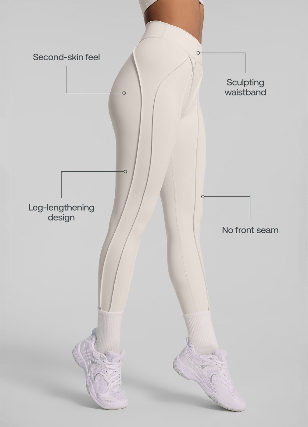 Contour Stitch Leggings in Ivory, second view