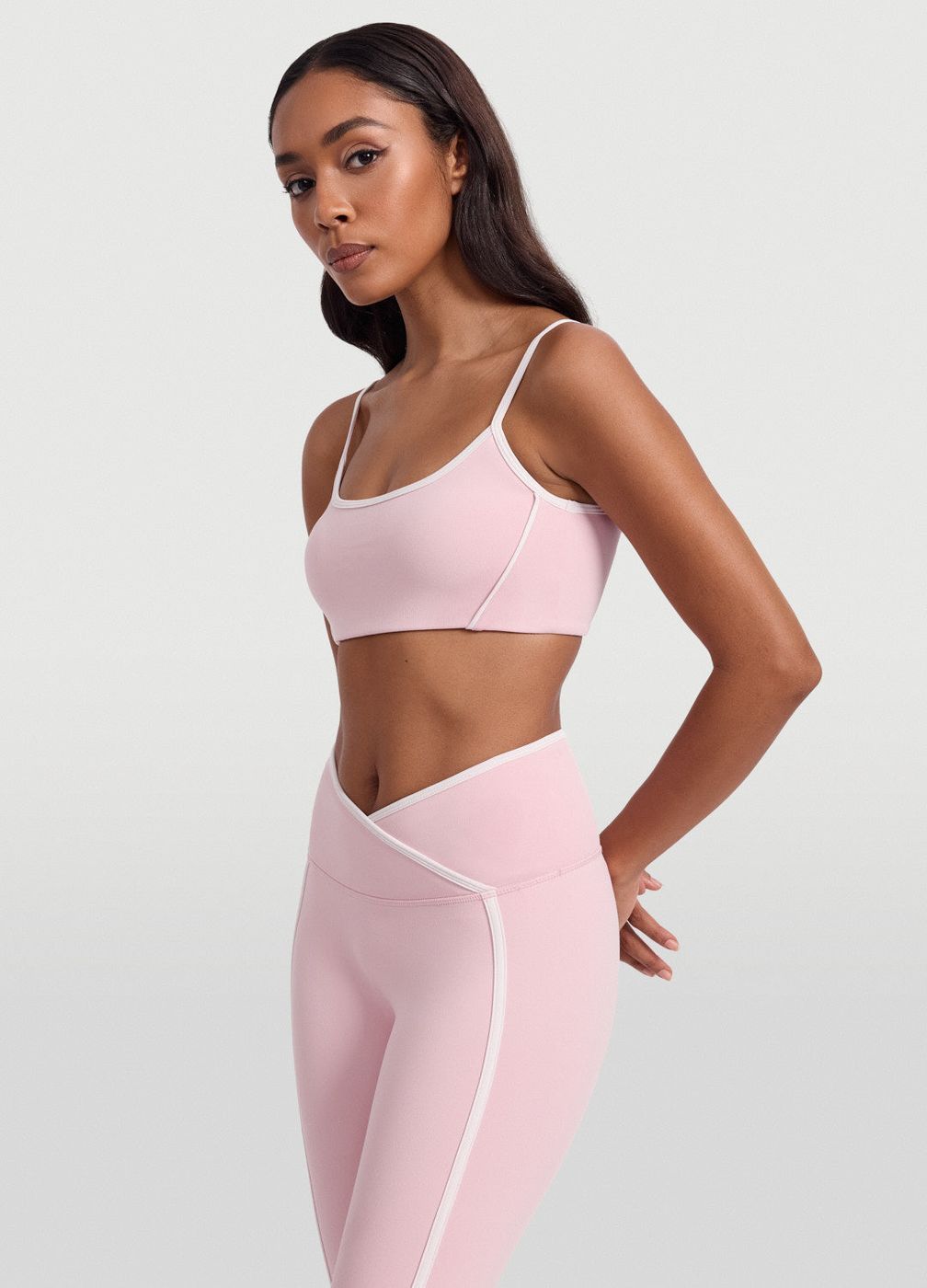 Contrast Scoop Top in Ballet Pink, detail