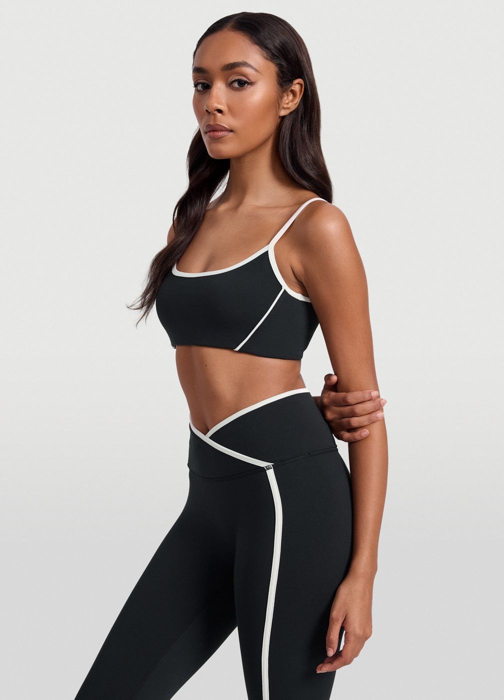 Contrast Scoop Top in Black, second view