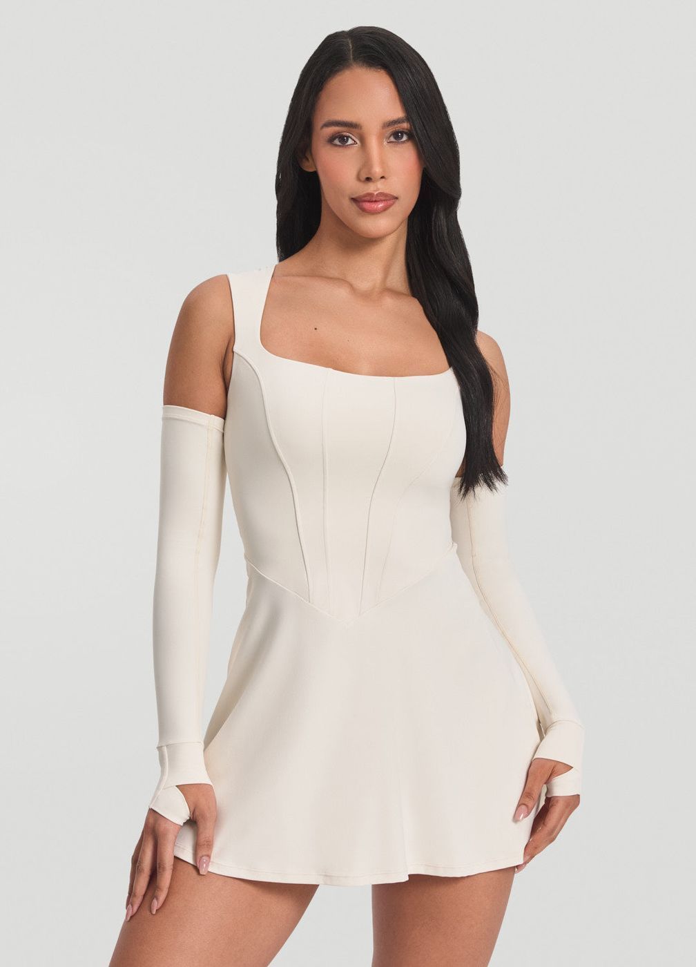 Corset Dress in Ivory, front view