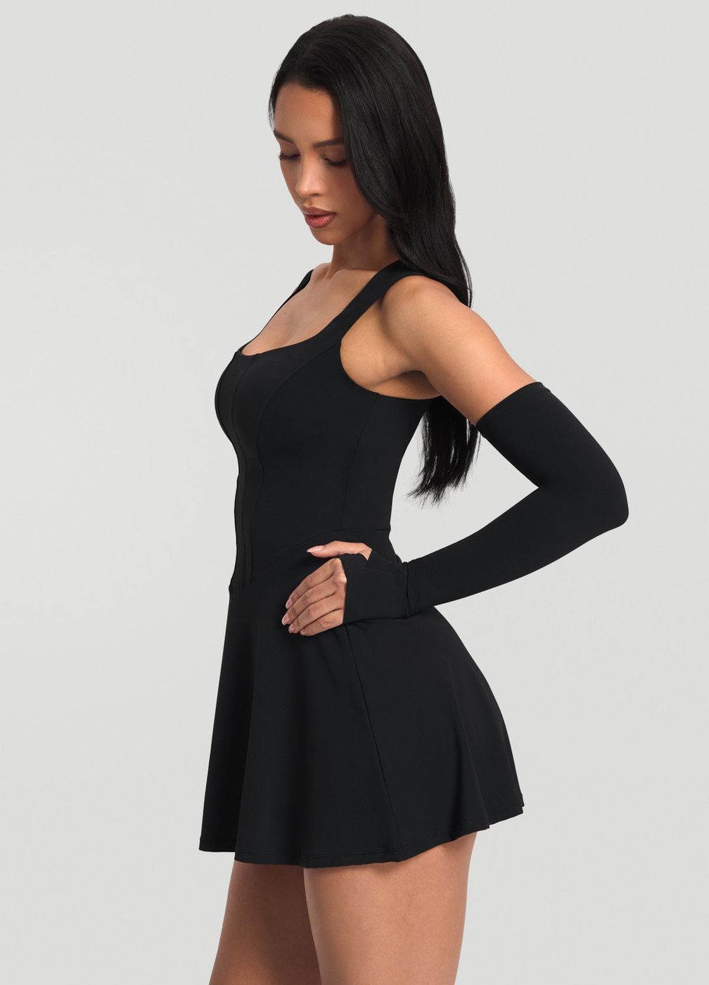 Corset Dress in Black, second view