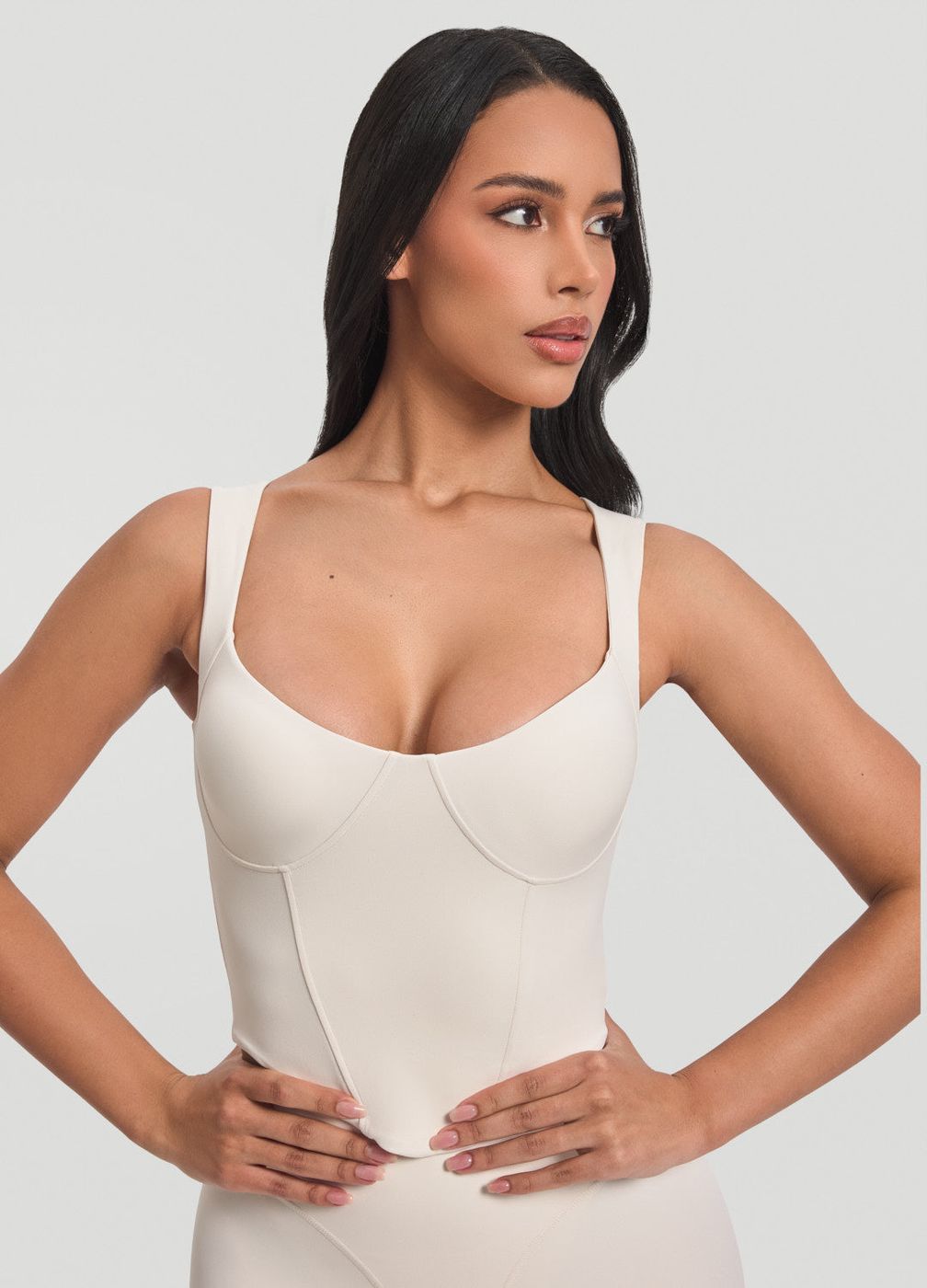 Corset Top in Ivory, front view