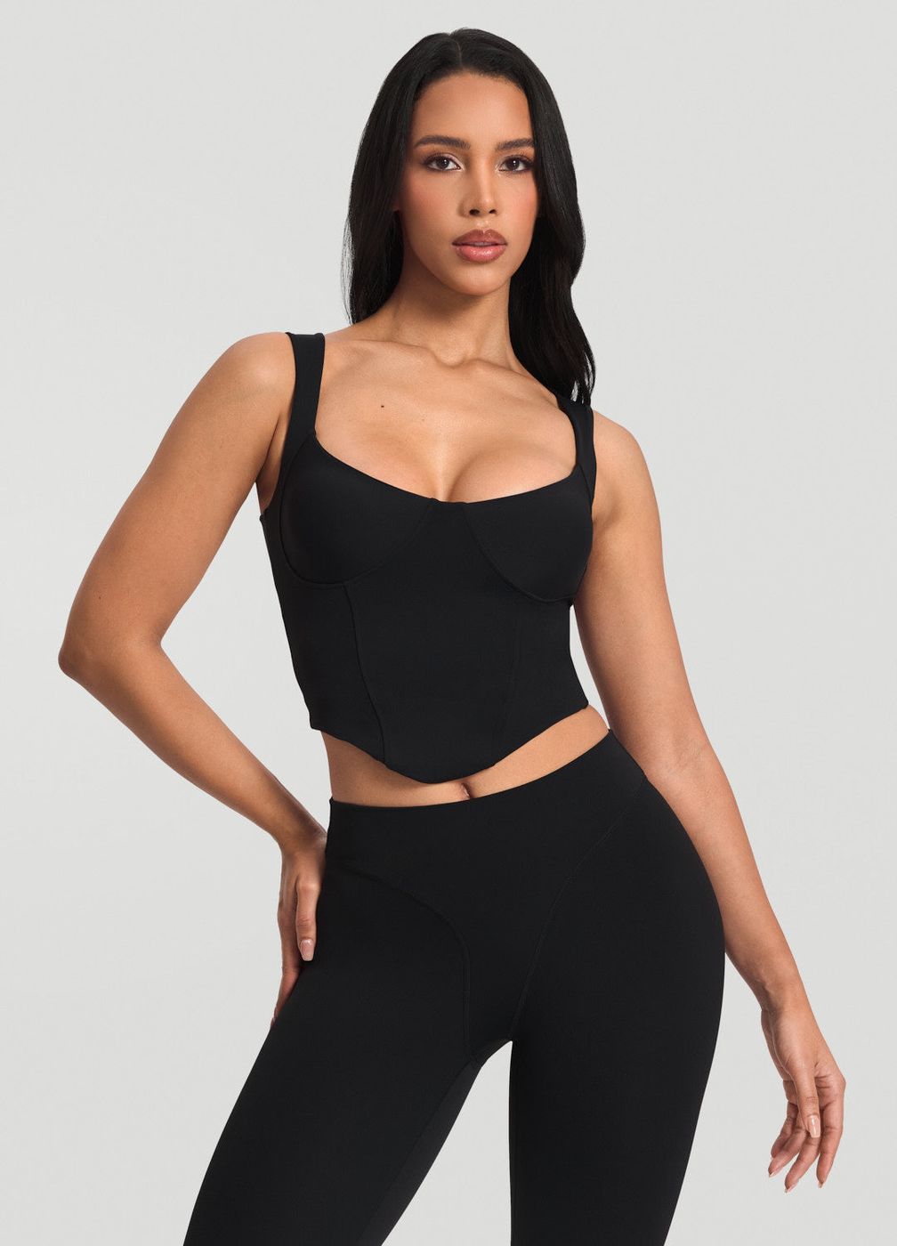 Corset Top in Black, front view