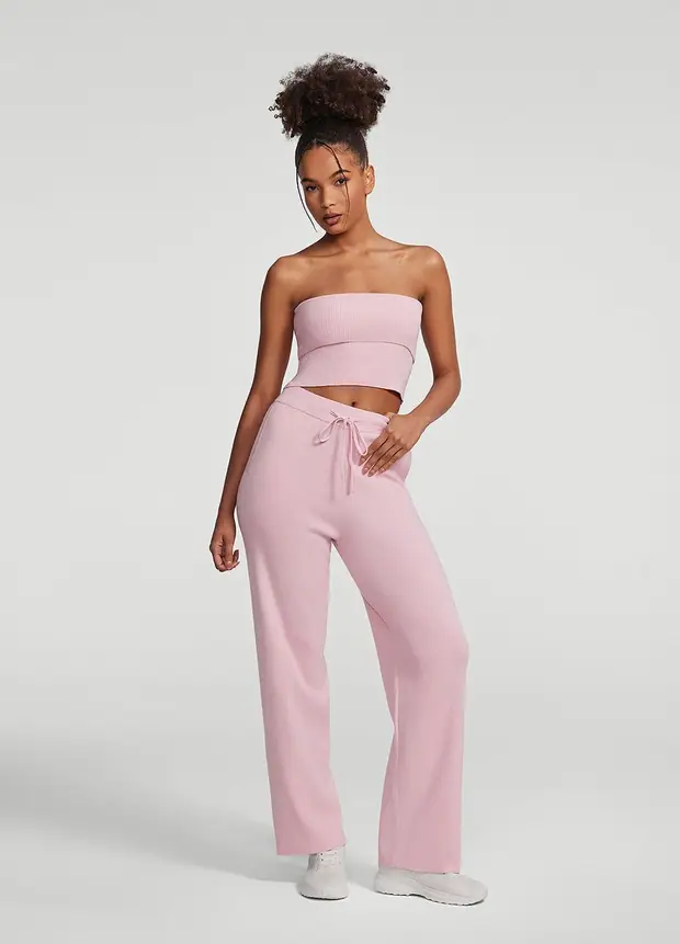 Cozy Luxe Sweatpants in Ballet Pink, front view