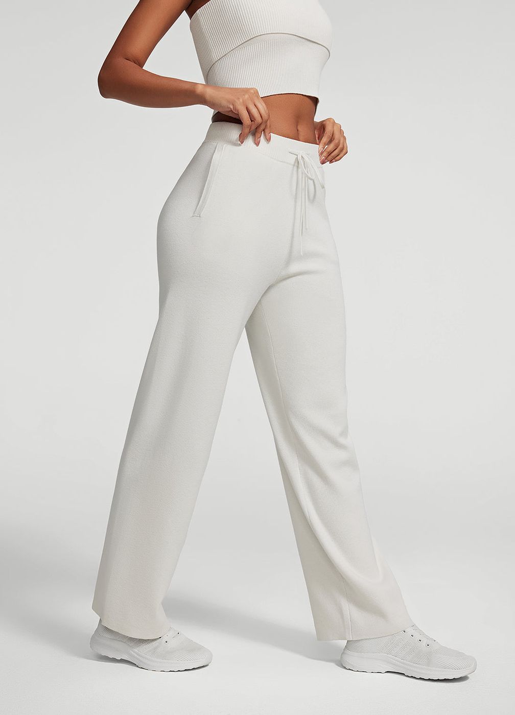Cozy Luxe Sweatpants in White, second view