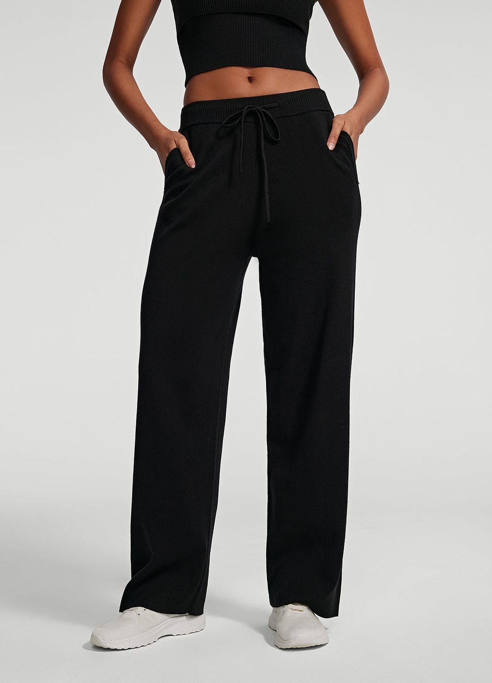 Cozy Luxe Sweatpants in Black, front view