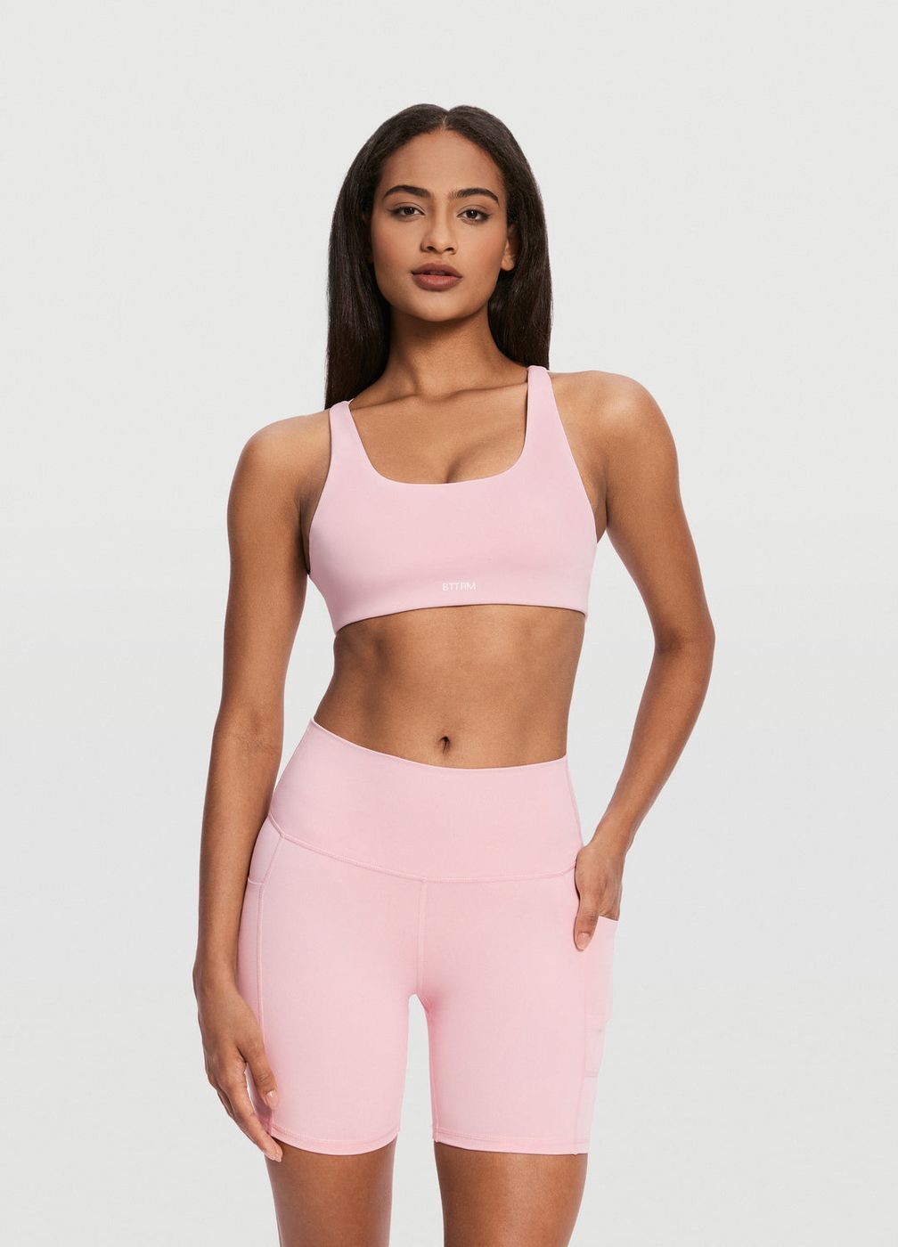 Criss Cross Back Top in Ballet Pink, second view