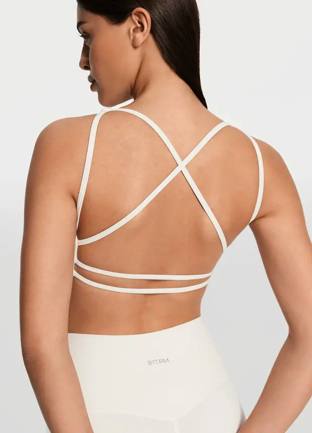 Criss Cross Back Top in White, front view