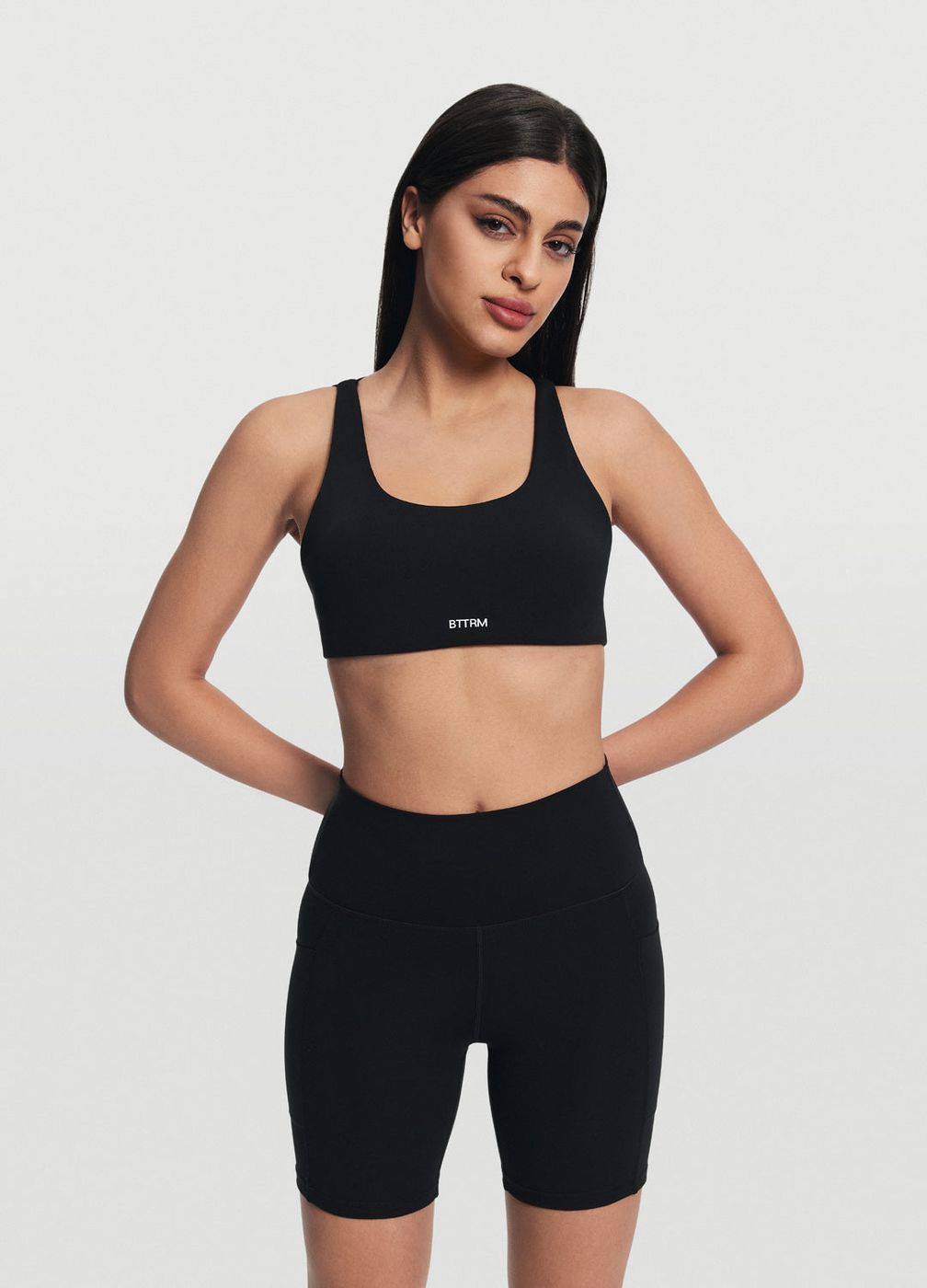 Criss Cross Back Top in Black, detail