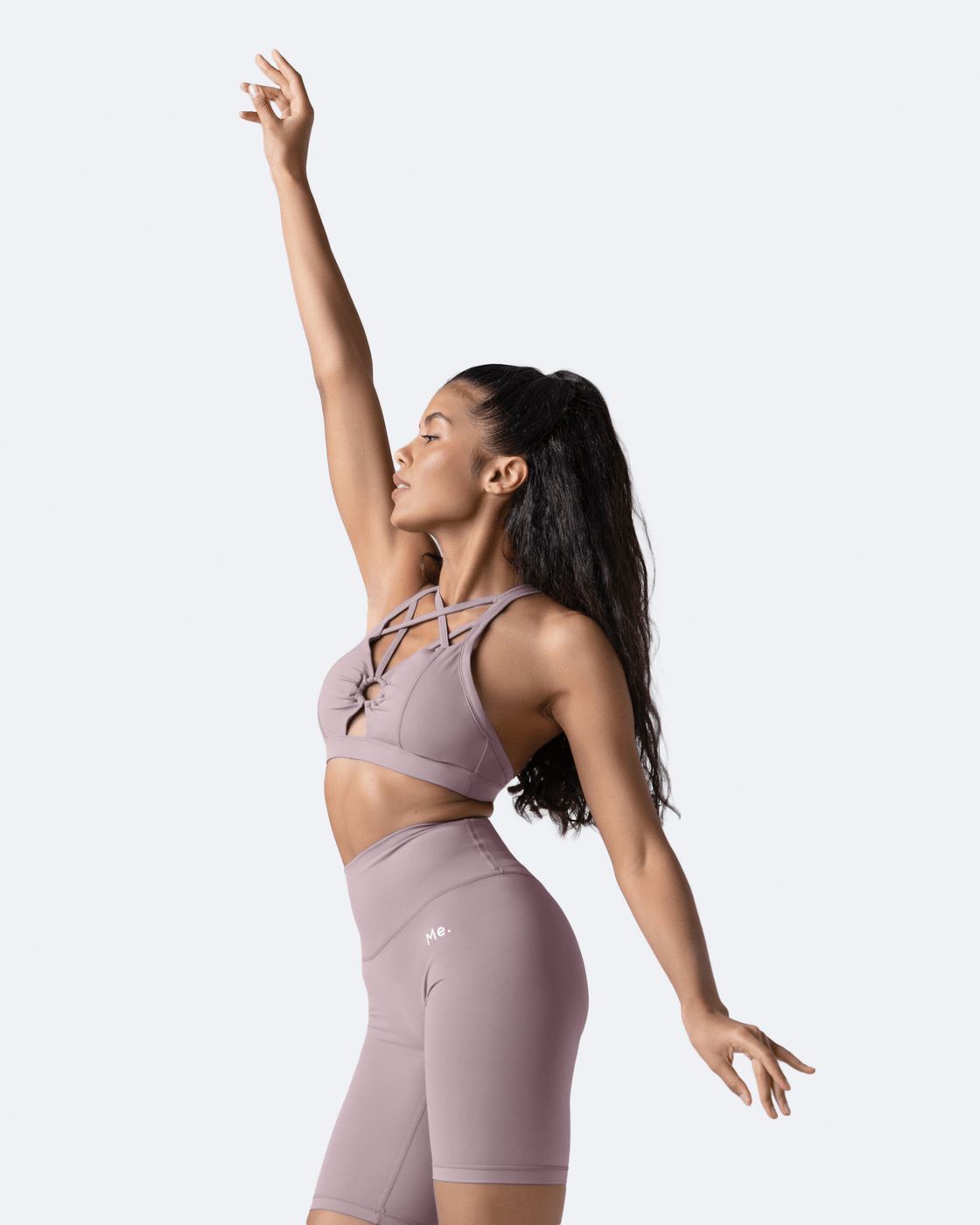 Criss Cross Front Top in Dusty Pink, second view