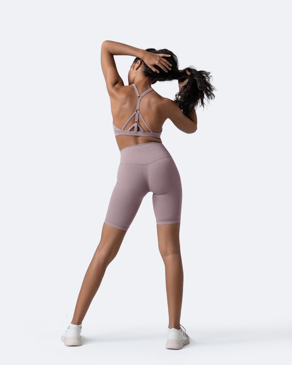 Criss Cross Front Top in Dusty Pink, detail