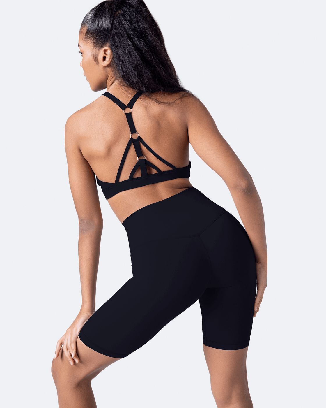 Criss Cross Front Top in Black, detail