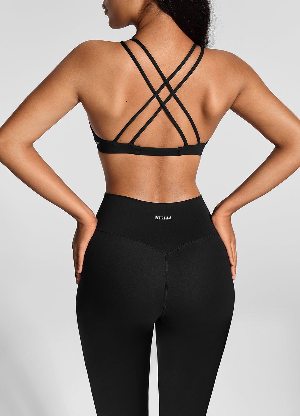 Criss-cross V-neck Bra in Black, second view