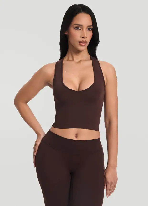Crop Top in Chocolate, front view