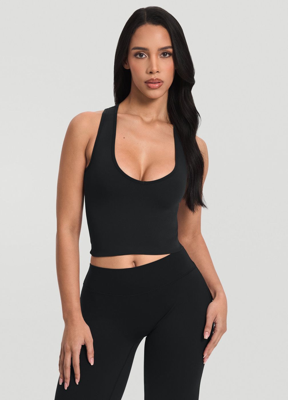 Crop Top in Black, front view