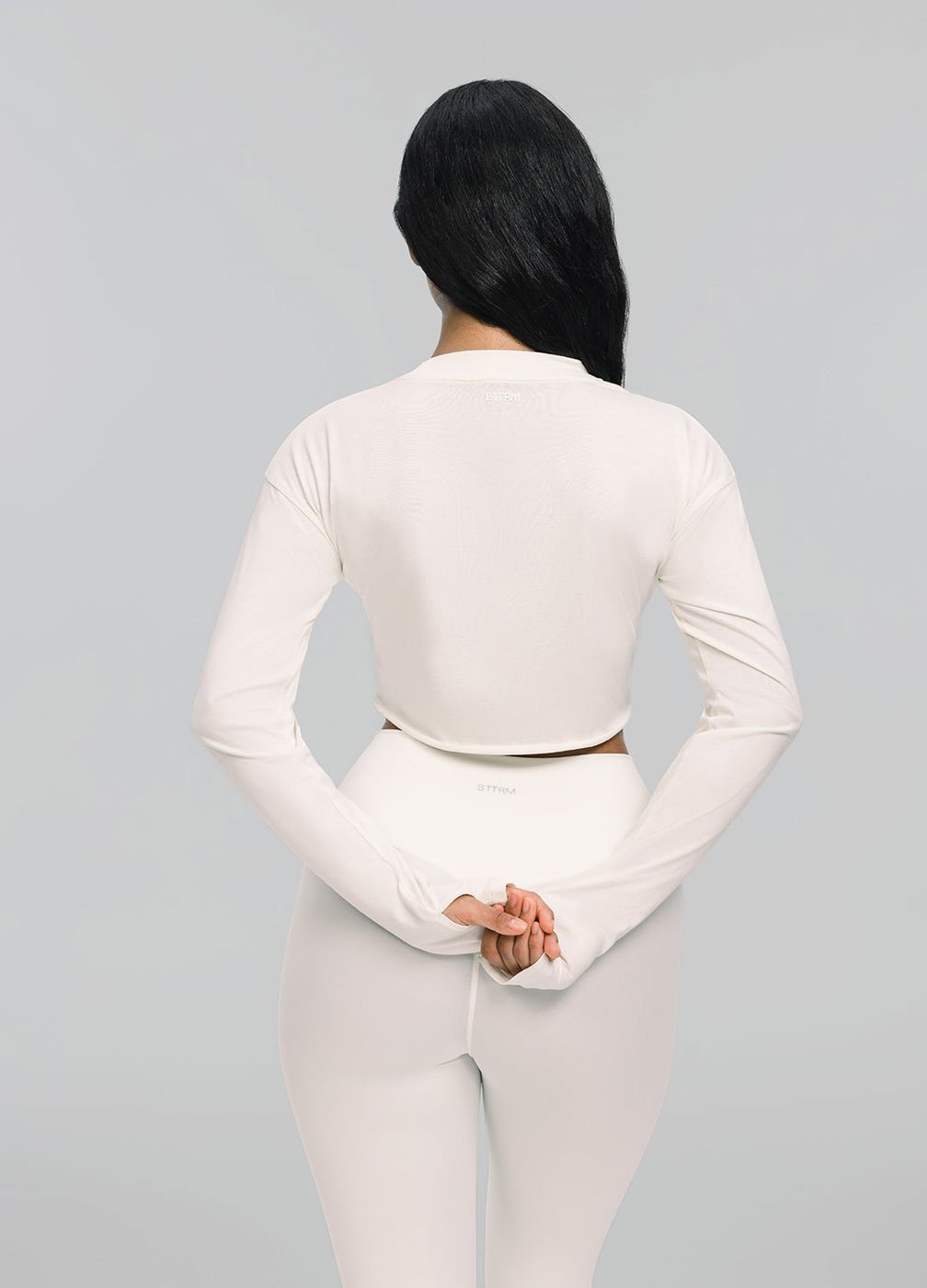 Cropped Long Sleeve in Ivory, detail