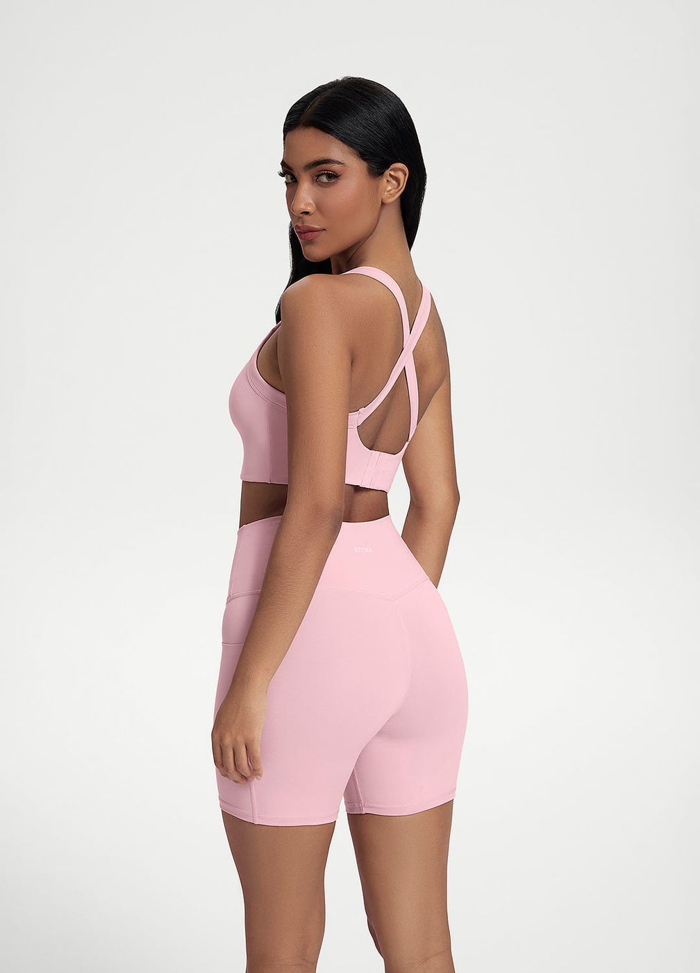 Cross Form Support Top in Ballet Pink, second view