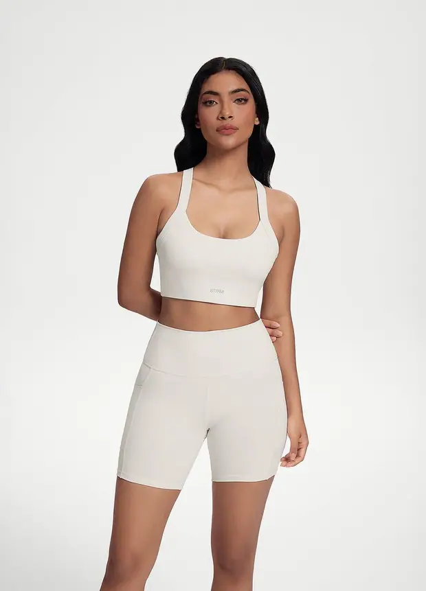Cross Form Support Top in White, front view
