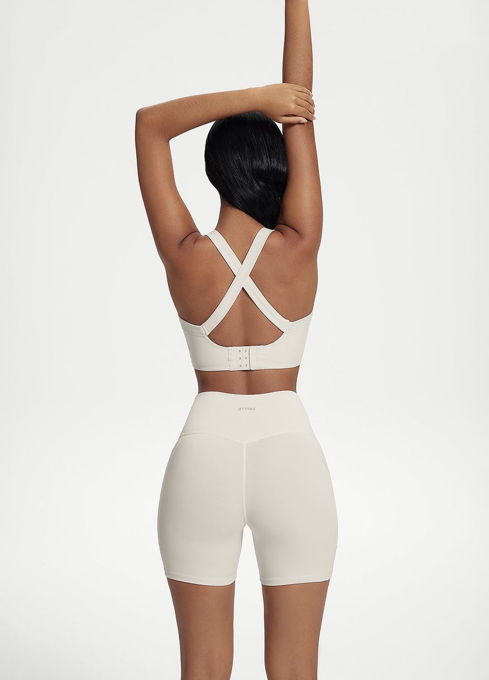Cross Form Support Top in White, detail